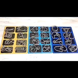 Brain Teasers IQ Puzzles Educational Toys 32 Different Lock and Unlock Puzzle Board Game Metal Wire Puzzle Set 智力解扣