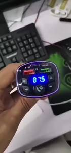 kebidumei | Car Bluetooth 5.0 FM Transmitter PD 18W Type-C Dual USB 4.2A Fast Charger LED Backlit Atmosphere Light MP3 Player Lossless Music