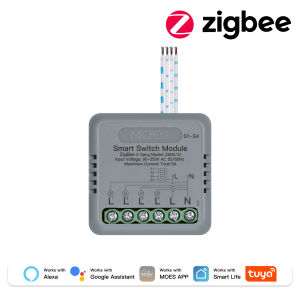 MOES Tuya WiFi/Zigbee Smart Mini Switch Module DIY 1-4 Gang Timer Home Automation Voice Control Works With Alexa Google Home