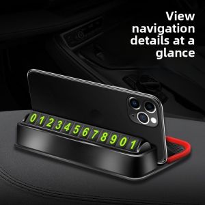 Creative Car Dashboard Non-Slip Pad Mobile Phone Holder Multi-Functional Navigation Bracket Parking Card Support Vehicle Interior Accessories
