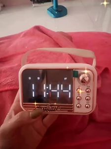 Loa Bluetooth Đồng Hồ Báo Thức S11 Màn Hình Gương Có Pin Sạc - Đồng Hồ Kiêm Loa Bluetooth Đa Chức Năng ( Trắng - Hồng )