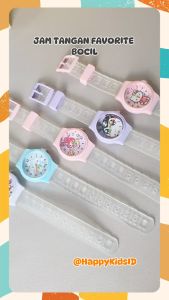 Jam Tangan Anak Perempuan Sanrio Silikon Tali Transparant Jarum Watch