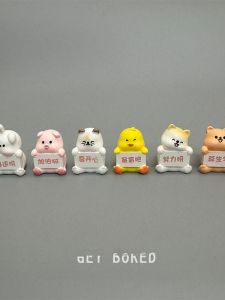 Adorable Animal Desk Accessories Ins Style Resin Screen Decorations Office Workstation Tabletop Car Dashboard Cute Plaques