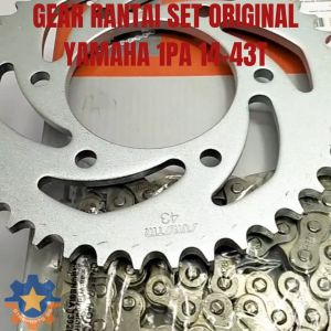 GEAR RANTAI SET YAMAHA 1PA 14-43T MOTOR VIXION NEW/OLD MX KING KUALITAS ORISINIL ASLI YGP GIR GER