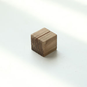 Zakka Vintage Creative Real Wood Block Eco-friendly Business Card Holder Photo Clip Display Piece Office School Supply