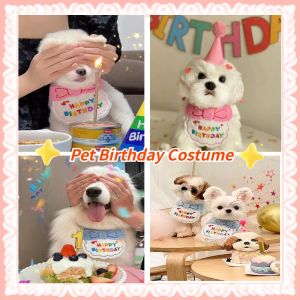Pet Party Birthday Costume Cat Dog Cute Scarf Hat Dog Birthday Colorful Decoration