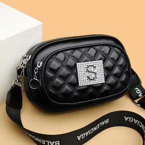 Small Square Bag Female Niche Style Texture Fashion Pouches K-style Casual Multi-Layer Zipper Fancy Quilted Soft Leather Pouch Small Bag