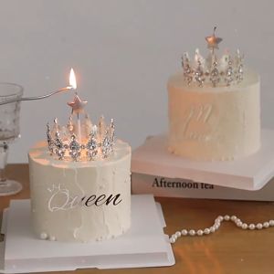 | Cake Decoration | Small Medium Size Crown Tiara Gold Silver Vintage Black Birthday Cake Topper 小号中号合皇冠摆件银色金色复古色生日蛋糕装饰