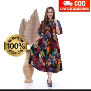 Jenna Dres Serut Dada Motif Kekinian - Dress Serut Dada Rayon Tebal Halus Dan Nyaman -  Daster Fuji Rayon Kerut Dada