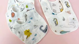 BINBINZ | U-style 5 layers Gauze Cotton Bib Newborn bib baby bib Handkerchief