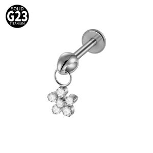 1PC G23 Titanium Marquise Zircon Labret Lip Ring Heart/Flower Internal Thread Ear Cartilage Tragus Helix Daith Body Jewelry 16G