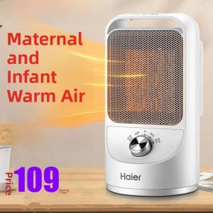 Haier Small Electric Heater Energy Saving Bathroom Office Ceramic Heating Tower Fan Heater Adjustable Three Modes IPX2 Waterproof