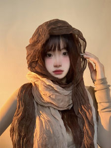 Multi-Functional Ethnic Style Linen Scarf: Desert Folded Headscarf, Trendy Shoulder Shawl & Fashionable Neck Warmer