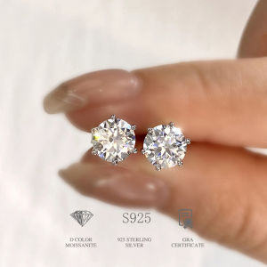 DW 0.1ct-2ct D Color Certified Moissanite Stud Earrings Lab Created Diamond 925 Sterling Silver Gold Plated Wedding Fine Jewelry