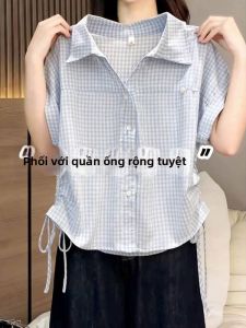 Áo Sơ Mi Caro Form Rộng Có Cổ Đồ Mặc Ngoài Mùa Hè