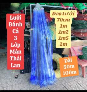 Lưới bắt cá 3 màn Thái Lan Lưới đánh cá dài 100m và nửa treo 50m cao 2m 15m 12m... Fishing Câu Cá Đi Câu