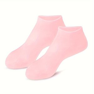 Silicone Moisturizing Foot Socks 2 Pack for Dry and Cracked Feet - with Body Lotion Soothing Massage Pedicure Care Kit