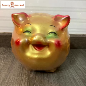 Heo đất kim tiền may mắn cỡ đại KT 28x26x24 cm Heo đất đồng tiền tài lộc lớn khổng lồ