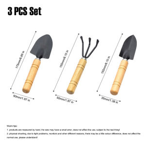 Gardening Tools 3 PCS Set Iron Shovel Rake for Garden Potting Flowers Soil loosening Planting Transplanting Hand Tools Kit