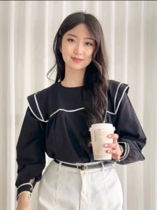CLARA BLOUSE STRIP KOREAN BLOUSE STRIP
