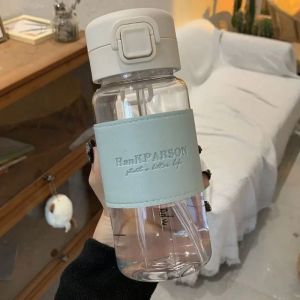 Bình Nước Nhựa Cầm Tay 500ml Chống Rò Rỉ Có Ống Hút Cốc Uống Nước Thân Thiện Với Môi Trường Dễ Thương Sáng Tạo Cho Sữa Cà Phê Trà Nước Trái Cây