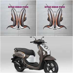 STIKER STRIPING MOTOR SCOOPY FASHION 2024 2025 COKLAT DOF