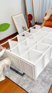 ANTBOX Lemari Pakaian Transparan Serbaguna Ukuran 9 BOX Lemari Susun Bebas Instalasi Anti Debu