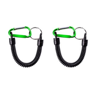 1/2pcs Tactical Spring Rope Buckle Carabiner Outdoor Hiking Camping Anti-lost Key Chain Backpack Spring Strap Fishing Rope