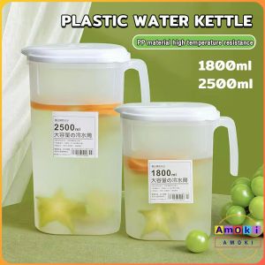 Amoki Plastic Water Kettle Jug with Lid for Cold Water Ice Tea Juice Beer Kitchen 1800ml 2500ml
