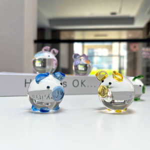 Classic Crystal Pig Figurine Car Mascot Cute New Home TV Cabinet Decorations Office Desk Stress Relief Tool Handmade Craft