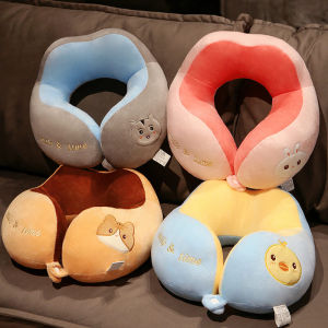 Đệm Cổ Hình Chữ U Dễ Thương Đi Du Lịch Cầm Tay Hỗ Trợ Cổ Cho Xe Hơi Ngủ Trưa Văn Phòng Đệm Đầu Thoải Mái Mềm Mại