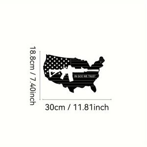 CIFbuy | CIFBUY Iron Wall Art American Flag Map Metal Sculpture Rustproof Hanging Plaque Patriotic Home Decor Ornament