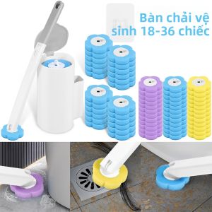 Bộ Bàn Chải Vệ Sinh Nhà Vệ Sinh Dùng Một Lần Có Tay Cầm Và Giá Đỡ Mở Rộng 18-36 Chiếc 360 °   Bộ Dụng Cụ Vệ Sinh Phòng Tắm Deep Clean Với Đầu Thay Thế