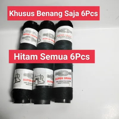 Paket Jahit Murah & Lengkap - Jarum 16pcs + Benang 2 Gulung Hitam Putih + Gunting Tajam