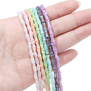 45pcs/Bag Natural Freshwater Shell Beads Multi Color Bamboo Joint Shape Dyed Shell Bead Loose Spacer Beads For Bracelet Necklace DIY Jewelry Making Beads Accessories