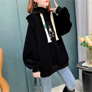 พลัสไซส์ ผู้หญิง เสื้อฮู้ด หนาขึ้น ผ้าขนแกะ สูง ปกเสื้อ ฤดูใบไม้ร่วง ฤดูหนาวสไตล์ใหม่เวอร์ชั่นเกาหลี ทันสมัย แจ๊กเก็ตอินเทรนด์ สตรีทแวร์