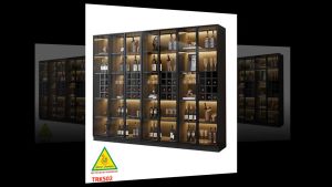 Tủ Rượu Trang Trí Phòng Khách Bằng Gỗ MDF Cánh Kính – Sang Trọng - Hiện Đại TRK502 - NỘI THẤT LẮP RÁP VIENDONGADV