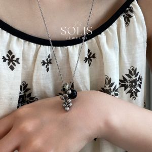 Stylish Beaded Grapes Pendant y Necklace • Waterproof Non Tarnish • Fashion Necklaces Women Men NL326 Solis Jewelry