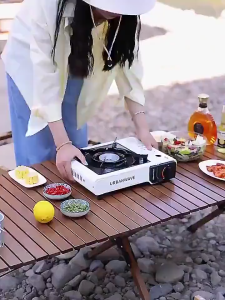 Portable Gas Stove 2 in 1 with Box Windproof Waterproof Cassette Furnace Picnic Burner for Easy Cooking
