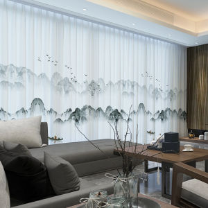 Ink Wash Painting Classical Zen Curtains Sheer