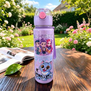 Hasbro | 700ml Large Plastic Straw Cup Girl Group Pattern Design Durable Portable Cup for Children Travel School and Outdoor Activities