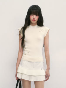 Weekendhub Pure Sweet Heart T-Shirt Short Sleeve Womens Korean Style Top Commute Style Regular Fit Nylon Blend Summer New