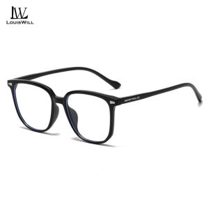 LouisWill Men Women TR90 Non-Prescription Glasses Anti Blue Light Flat Mirror Eyewear Can Be Paired With Myopia Gasses Half Frame Design Outdoor Travel Men Trendy