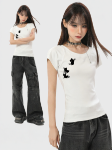 ARCG | Cute Cat Print Summer T-shirt