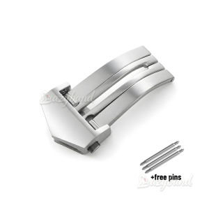 Khóa Đồng Hồ Bằng Thép Không Gỉ 18mm/20mm Thay Thế Phổ Thông Khóa Gập Màu Bạc Cho Nút Dây Đeo Đồng Hồ Bằng Da TAG Heuer