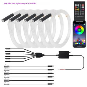 Đèn Sợi Quang Trần Xe Ô Tô Điều Khiển Từ Xa Bằng Ứng Dụng RGB Tạo Hiệu Ứng Bầu Trời Sao Ánh Sáng Nội Thất Dùng Cho Xe Hơi Và Nhà Cửa
