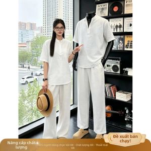 OUMULONG | Bộ Com lê nam linen thoáng khí nhẹ nhàng cho mùa hè thanh lịch