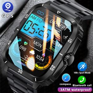 2024 New 3ATM Waterproof Outdoor Military Smartwatch Men GPS Sports Fitness Watch 430mAh Bluetooth Call Smart Watch For Huawei