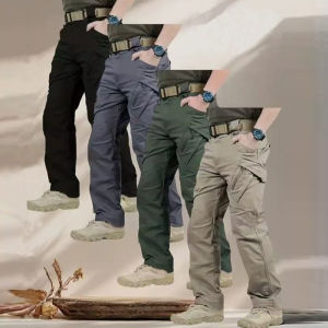 Mens Tactical Softshell Pants Spring Autumn Cargo Trousers Military Combat Hiking Camping Climbing Quick Dry Casual Sportswear