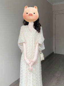 DANTING | Slim Waist French Elegant Lace Long Dress